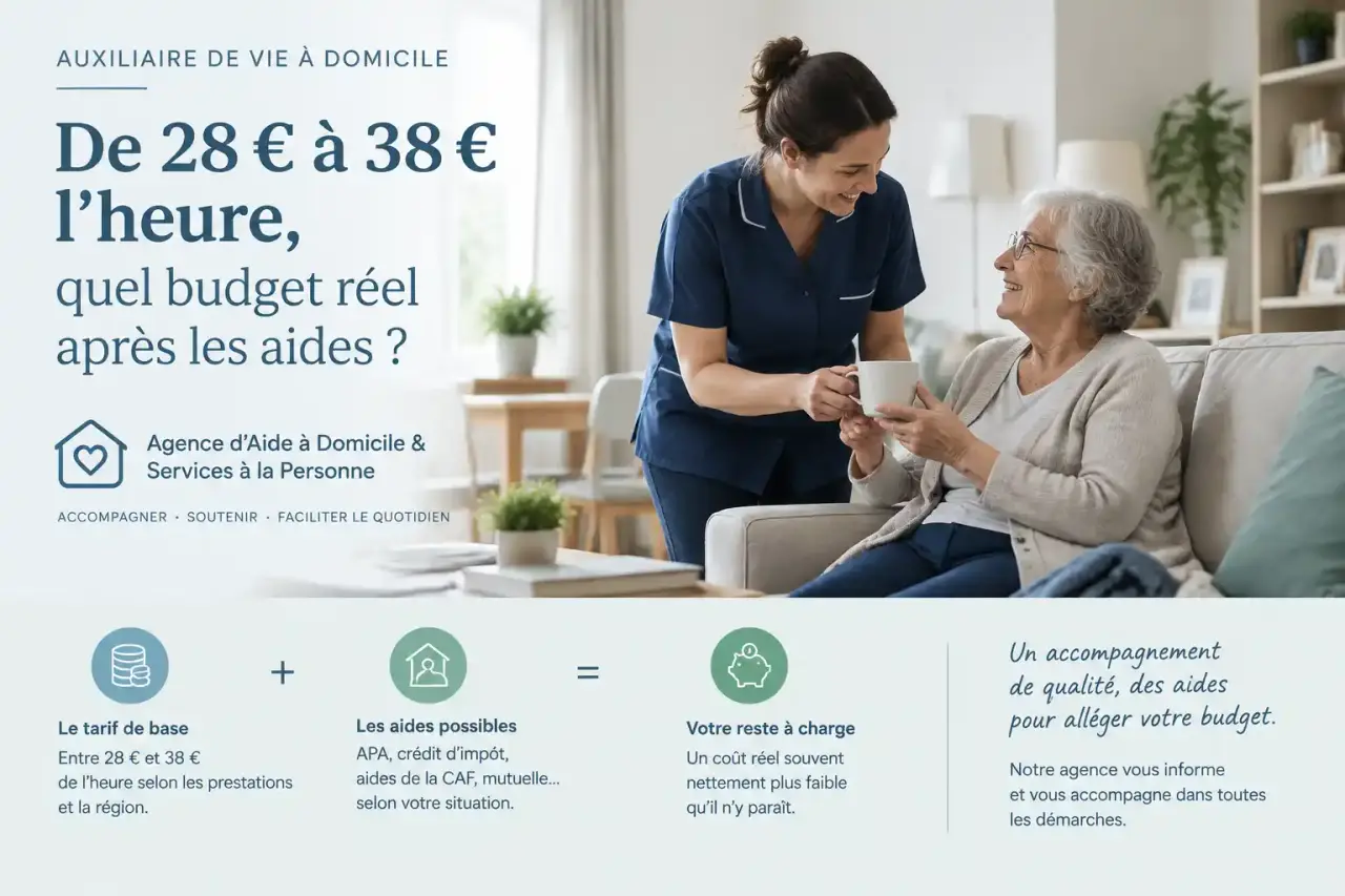 Auxiliaire de vie à domicile : de 28 € à 38 € l’heure, quel budget réel après les aides ?
