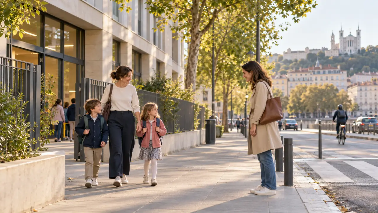 Garde d’enfants à Lyon : sécuriser les sorties d’école sans multiplier les trajets