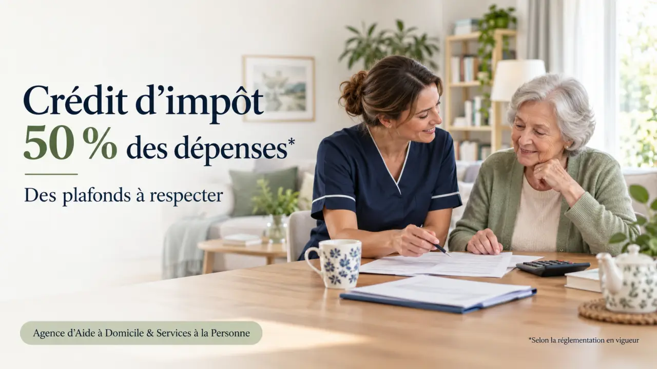 Crédit d’impôt pour l’aide à domicile : 50 % des dépenses, avec des plafonds à respecter