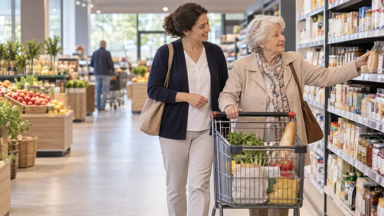 Faire les courses pour une personne âgée : préserver ses choix et sécuriser ses déplacements